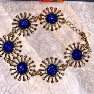 gold bracelet shiny blue glittery sparkle ocean beach celestial Avon jewelry